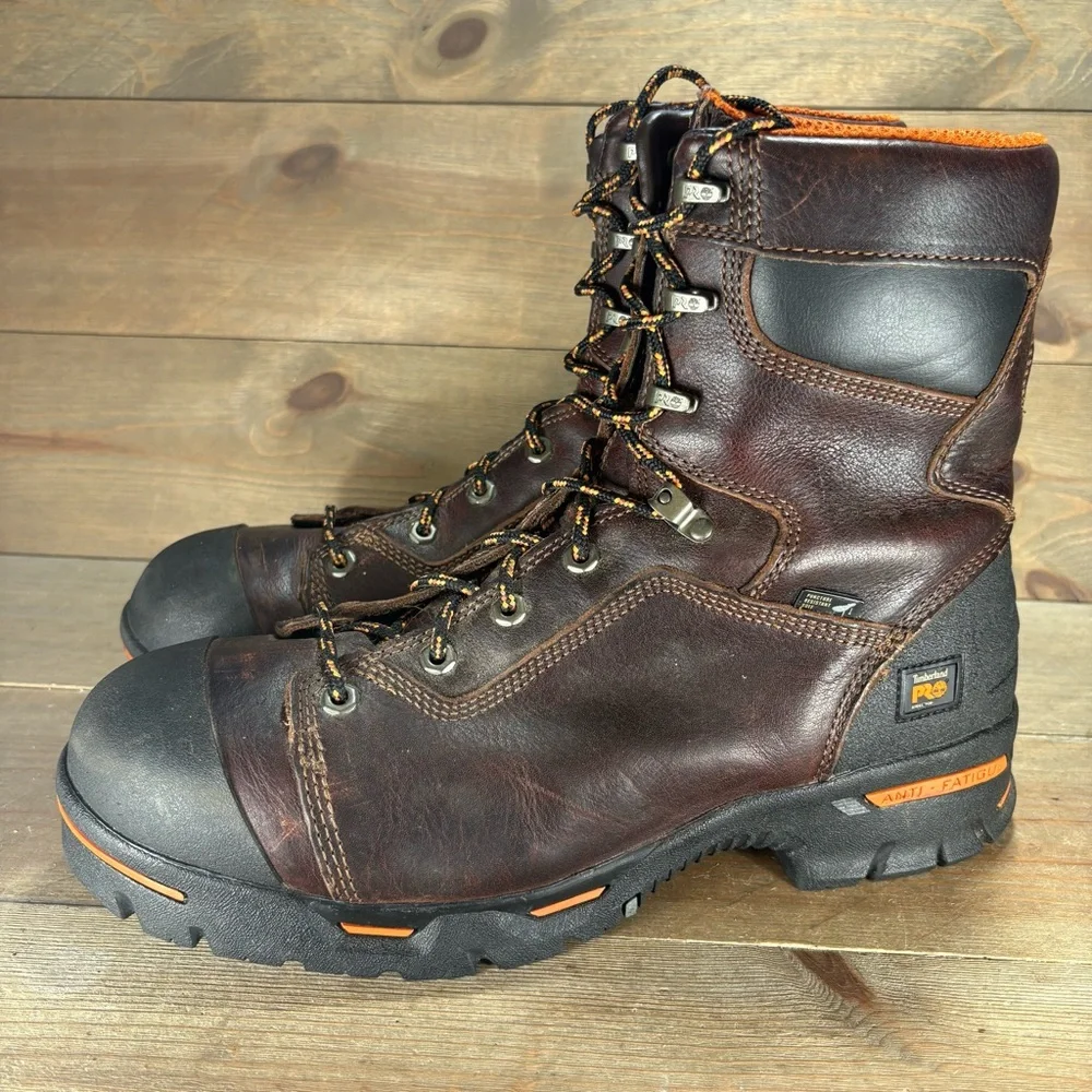 Timberland PRO Endurance mens size 13 wide shoes brown steel toe work boots